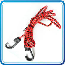 Make Red Elastic Bungee Cord with Black Plastic Hook for Luggage Bag